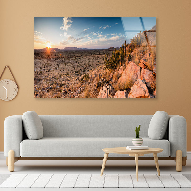 Rocks, Plants & Mountains in South Africa Acrylic Glass Print Tempered Glass Wall Art 100% Made in Australia Ready to Hang