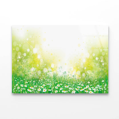 Blossoming White Flowers Field Acrylic Glass Print Tempered Glass Wall Art 100% Made in Australia Ready to Hang