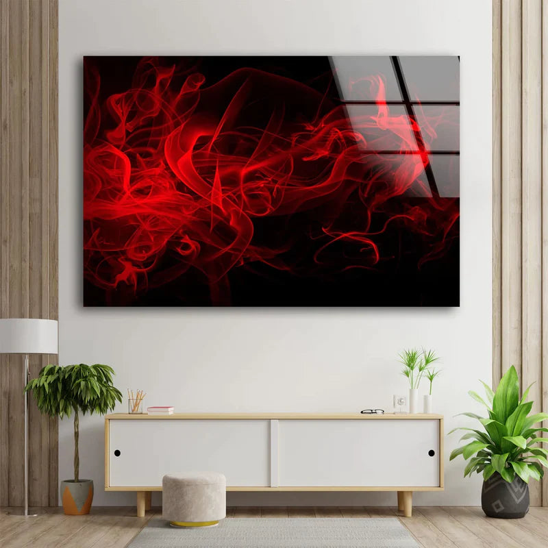 Red & Black Abstract UV Direct Aluminum Print Australian Made Quality