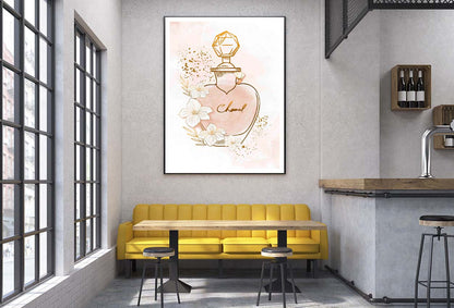 Elegant Gold Peach colored Fashion Perfume Design Home Decor Premium Quality Poster Print Choose Your Sizes