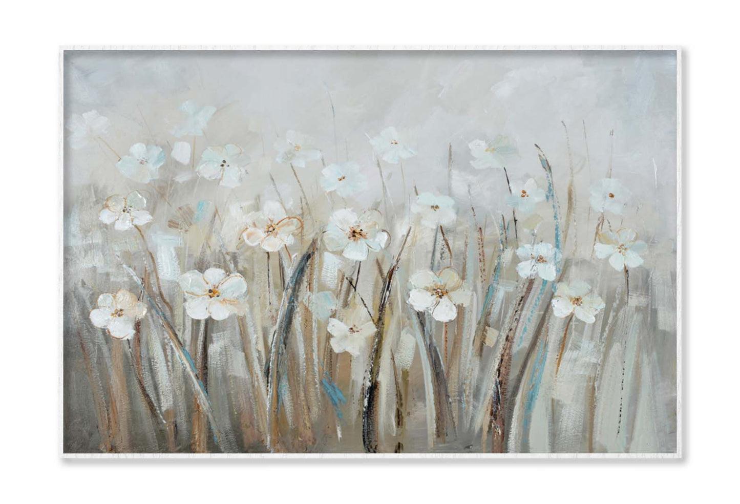 White Flower Field Oil Painting Wall Art Limited Edition High Quality Print