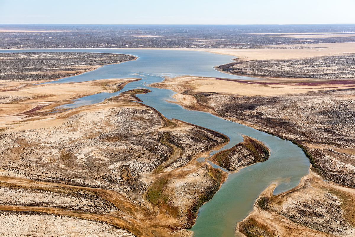 Winding Warburton River channels near Marree, Australia Wall Art Decor 100% Australian Made