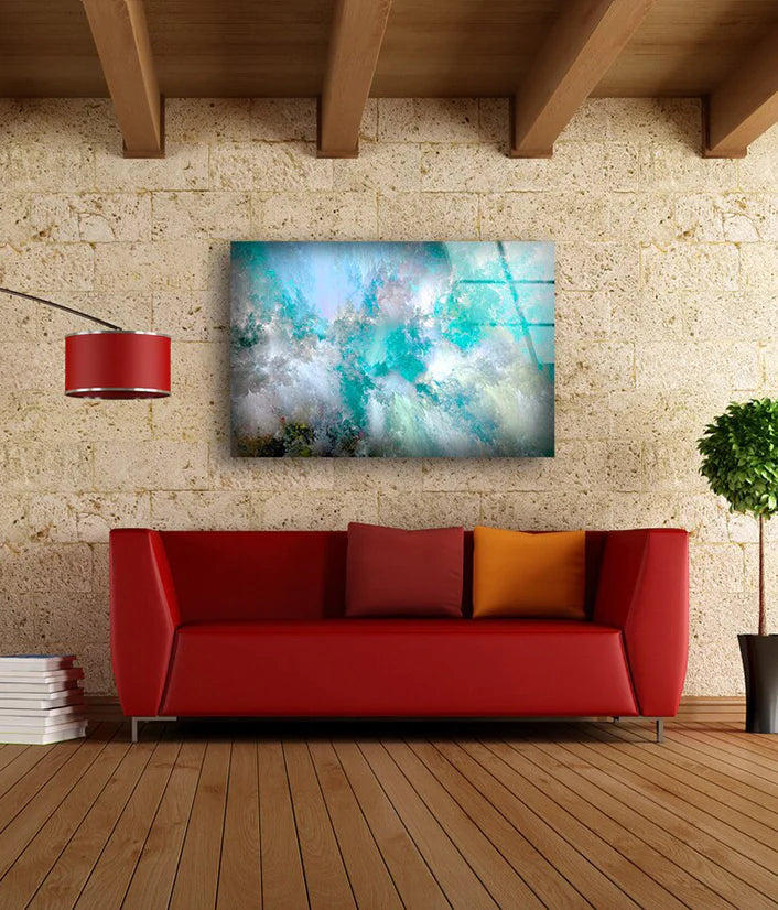 Blue & White Abstract UV Direct Aluminum Print Australian Made Quality