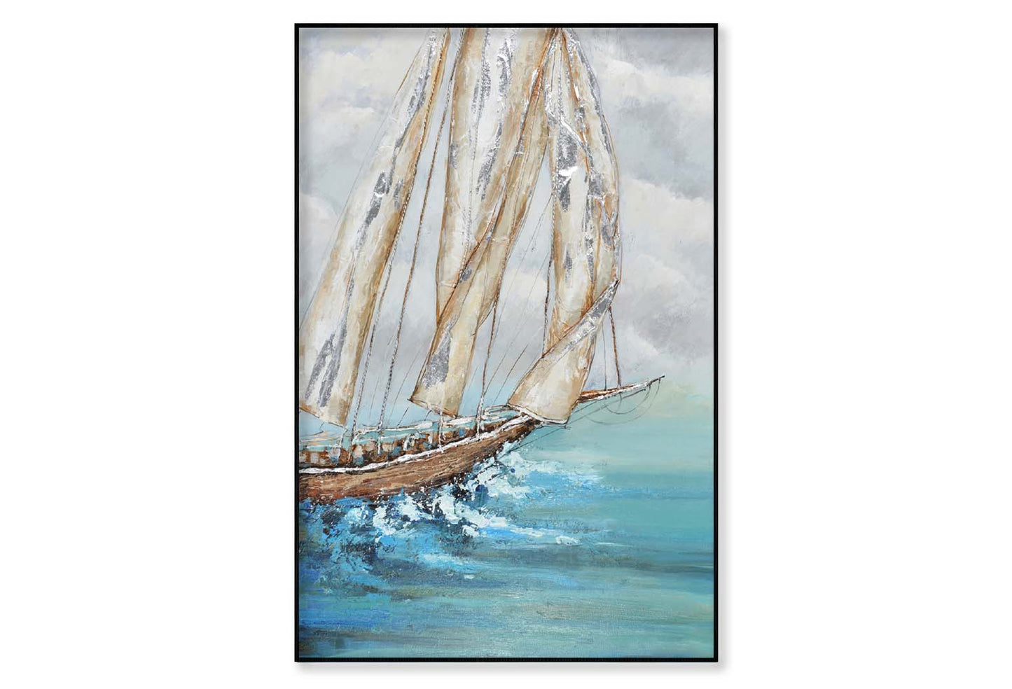 Sea, Sailing Boat, Fabric, Painting Wall Art Limited Edition High Quality Print