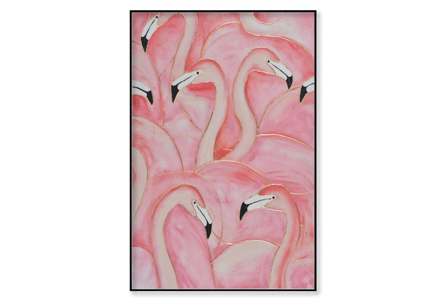 Flamingo Abstract Oil Painting Wall Art Limited Edition High Quality Print