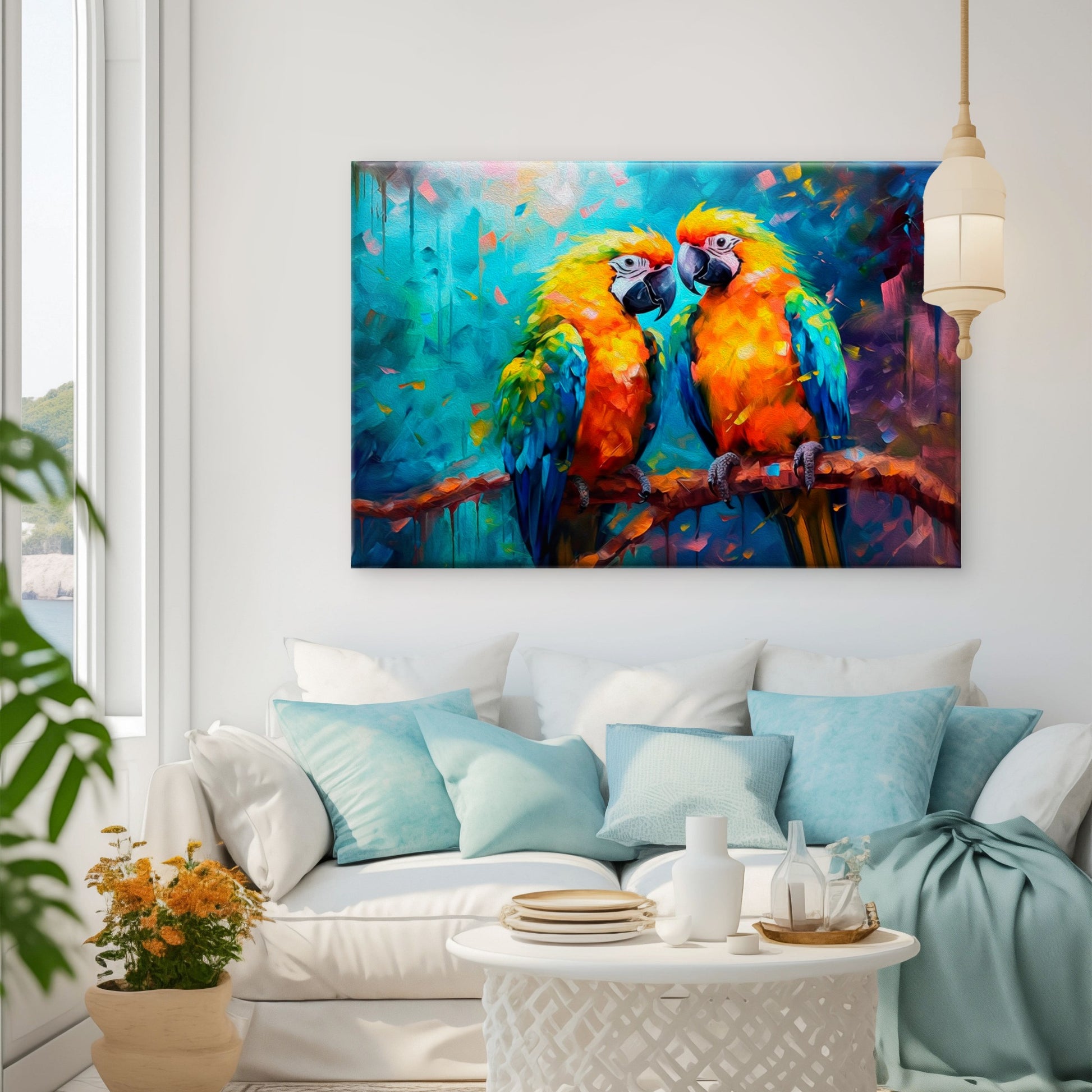 Colorful Macaw Parrot Pair Wall Art Decor 100% Australian Made - Bella Home Decor