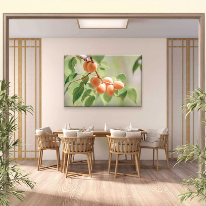 Branch Of Ripe Orange Apricots with Muted Green Leaves Wall Art Decor 100% Australian Made