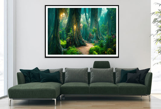 Forest with Big Trees and Great Vegetation Home Decor Premium Quality Poster Print Choose Your Sizes