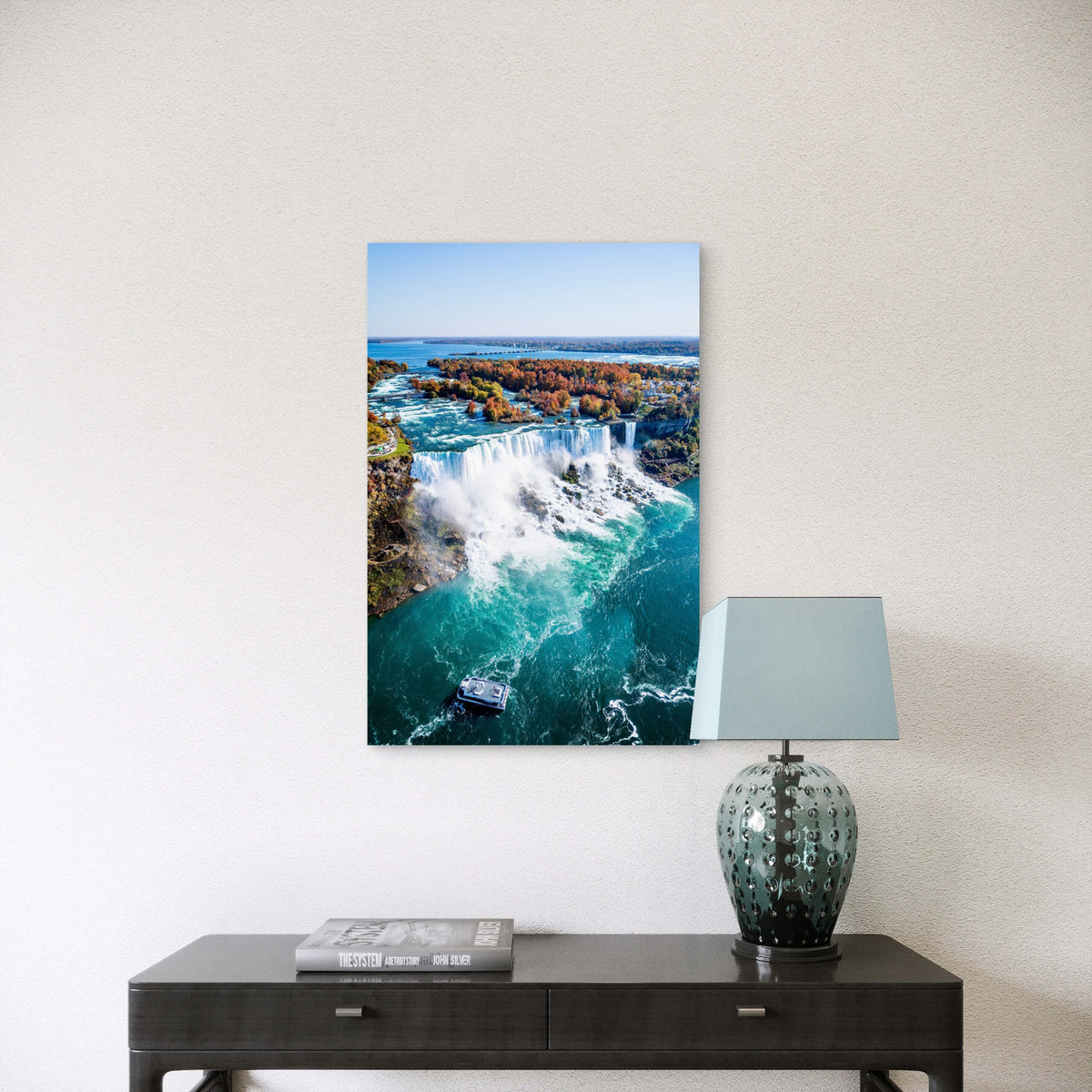 Niagara Falls Aerial View 40x60cm Metal Print Ready to Hang