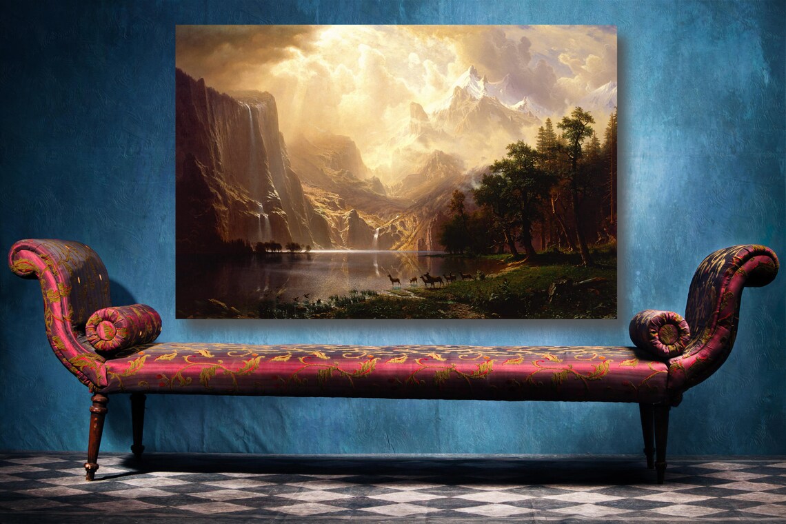 Albert Bierstadt, Among The Sierra UV Direct Aluminum Print Australian Made Quality