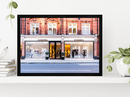 Fashion Store View in New Bond Street Photograph Glass Framed Wall Art, Ready to Hang Quality Print Without White Border Black