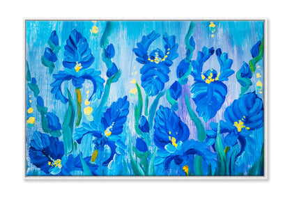 Oil Painting of Beautiful Flowers Wall Art Limited Edition High Quality Print Canvas Box Framed White