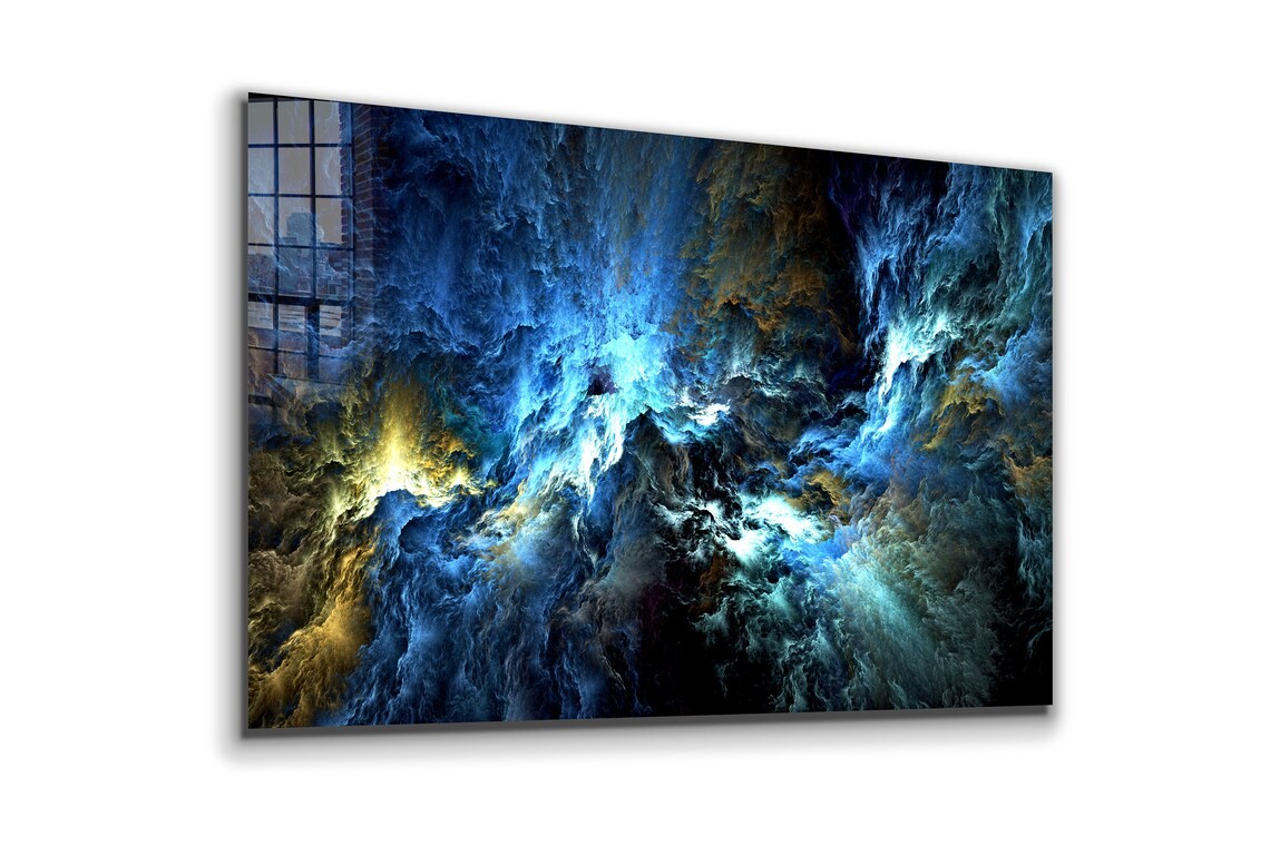 Cosmic Storm Abstract UV Direct Aluminum Print Australian Made Quality