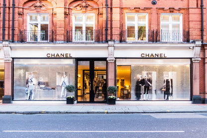 Fashion Store View in New Bond Street Photograph Glass Framed Wall Art, Ready to Hang Quality Print