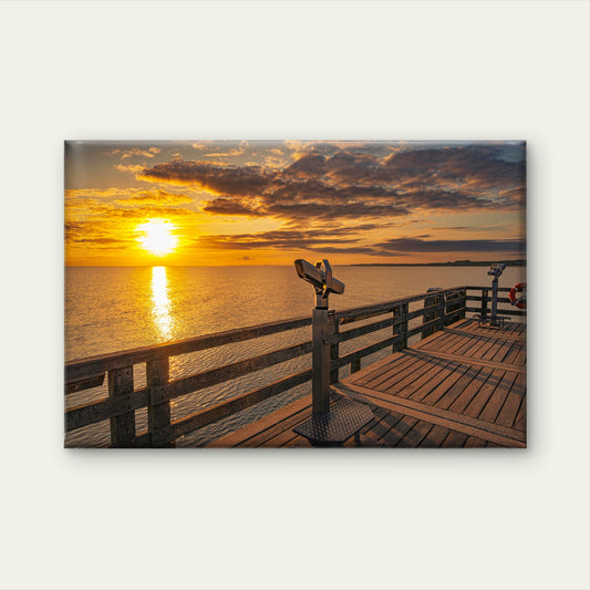 Baltic Sea Sunset Pier Wall Art Decor 100% Australian Made