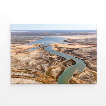 Winding Warburton River channels near Marree, Australia Wall Art Decor 100% Australian Made