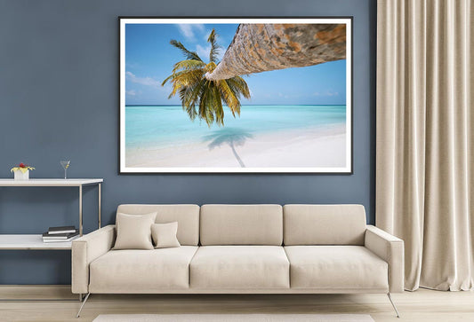 Palm Tree On White Sand Beach Home Decor Premium Quality Poster Print Choose Your Sizes