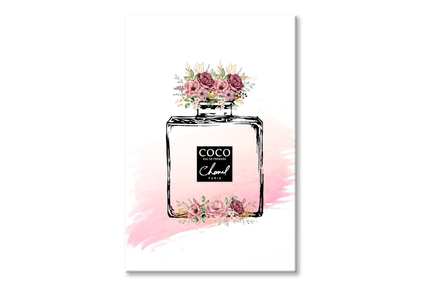 Black Pink Perfume Wall Art Limited Edition High Quality Print Stretched Canvas None