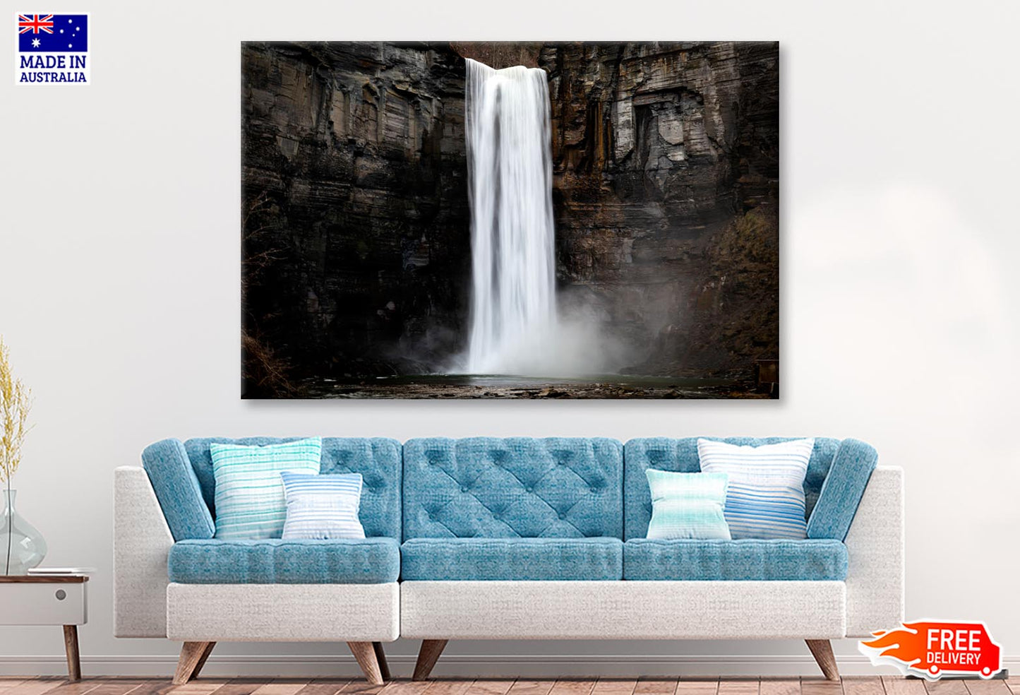 Taughannock Falls a Silky-Smooth Waterfall  Wall Art Decor 100% Australian Made