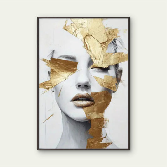 Modern Vintage Golden Leaf Abstract Elegant Woman Fashion Home Decor Premium Quality Poster Print Choose Your Sizes