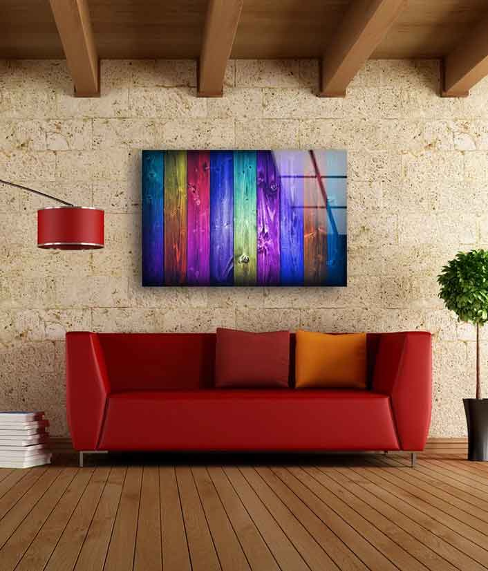 Rainbow Colored Stripes UV Direct Aluminum Print Australian Made Quality