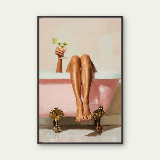 Fashionable Girl with a Martini Glass Fashion Home Decor Premium Quality Poster Print Choose Your Sizes