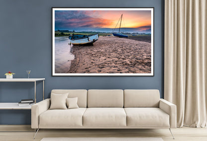 Boats on the Aln Estuary at Sunset Home Decor Premium Quality Poster Print Choose Your Sizes