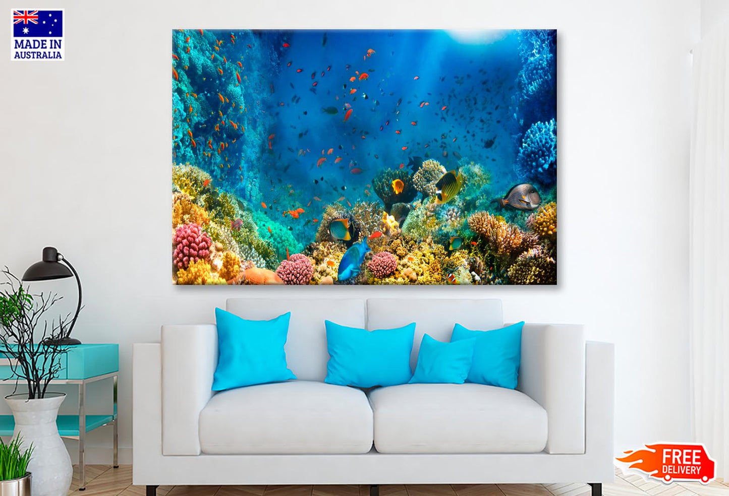 Underwater World Coral Fishes Of Red Sea Wall Art Decor 100% Australian Made