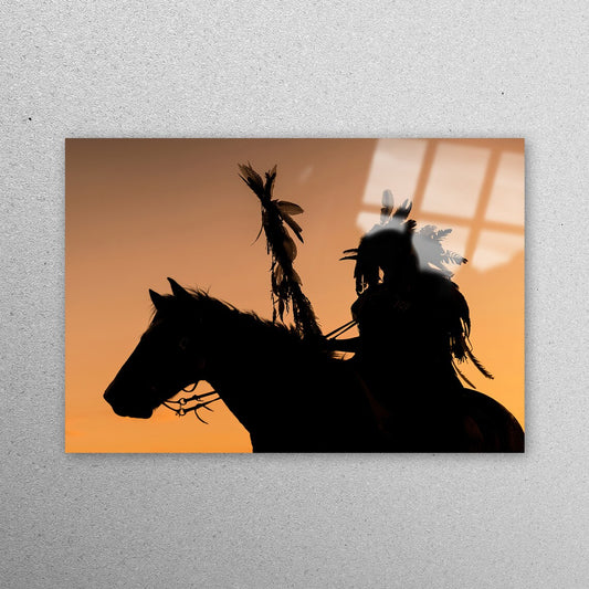 Indian Woman Horse Wall Art Acrylic Glass Print Tempered Glass Wall Art 100% Made in Australia Ready to Hang