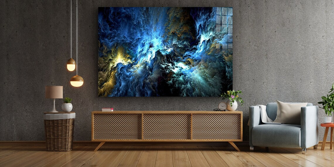 Cosmic Storm Abstract UV Direct Aluminum Print Australian Made Quality