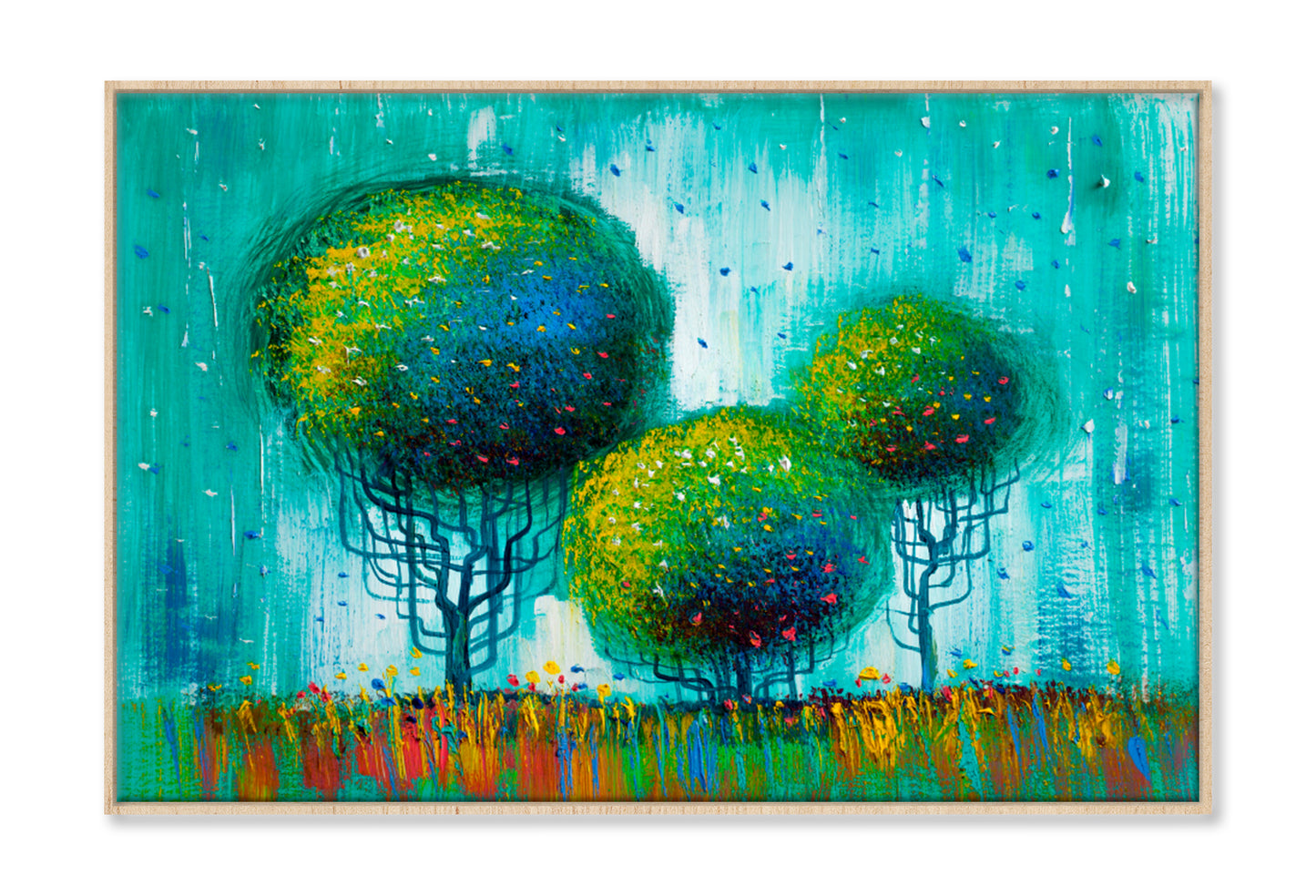 Artistic Trees Oil Painting Wall Art Limited Edition High Quality Print Canvas Box Framed Natural