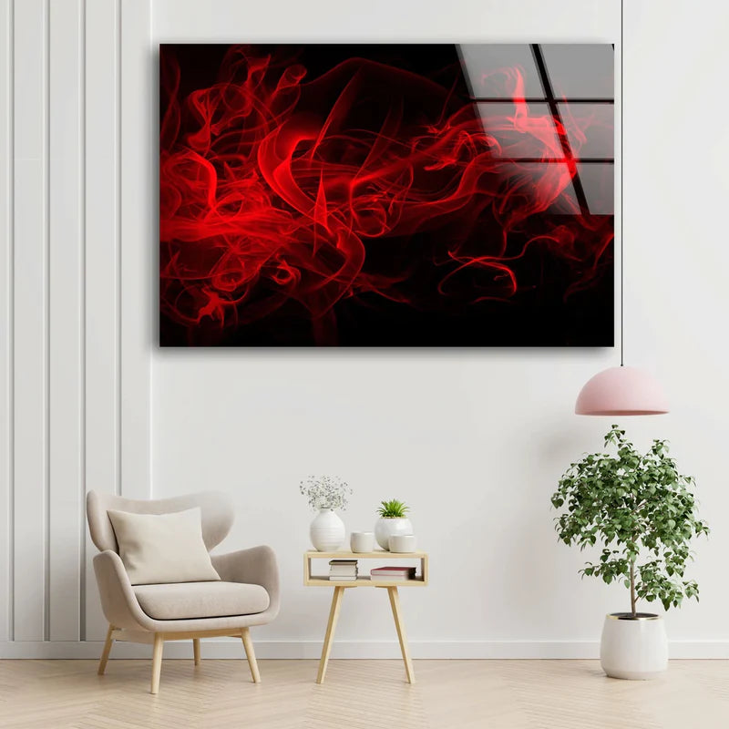 Red & Black Abstract UV Direct Aluminum Print Australian Made Quality