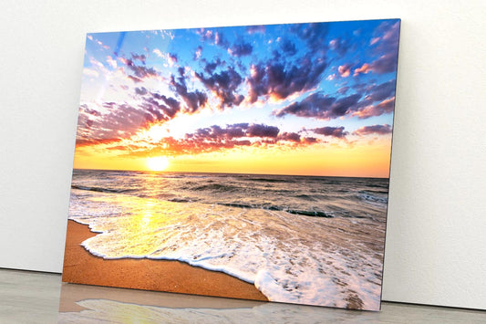 Brilliant Ocean Beach Sunrise Acrylic Glass Print Tempered Glass Wall Art 100% Made in Australia Ready to Hang