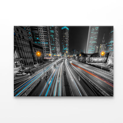 Night City Acrylic Glass Print Tempered Glass Wall Art 100% Made in Australia Ready to Hang