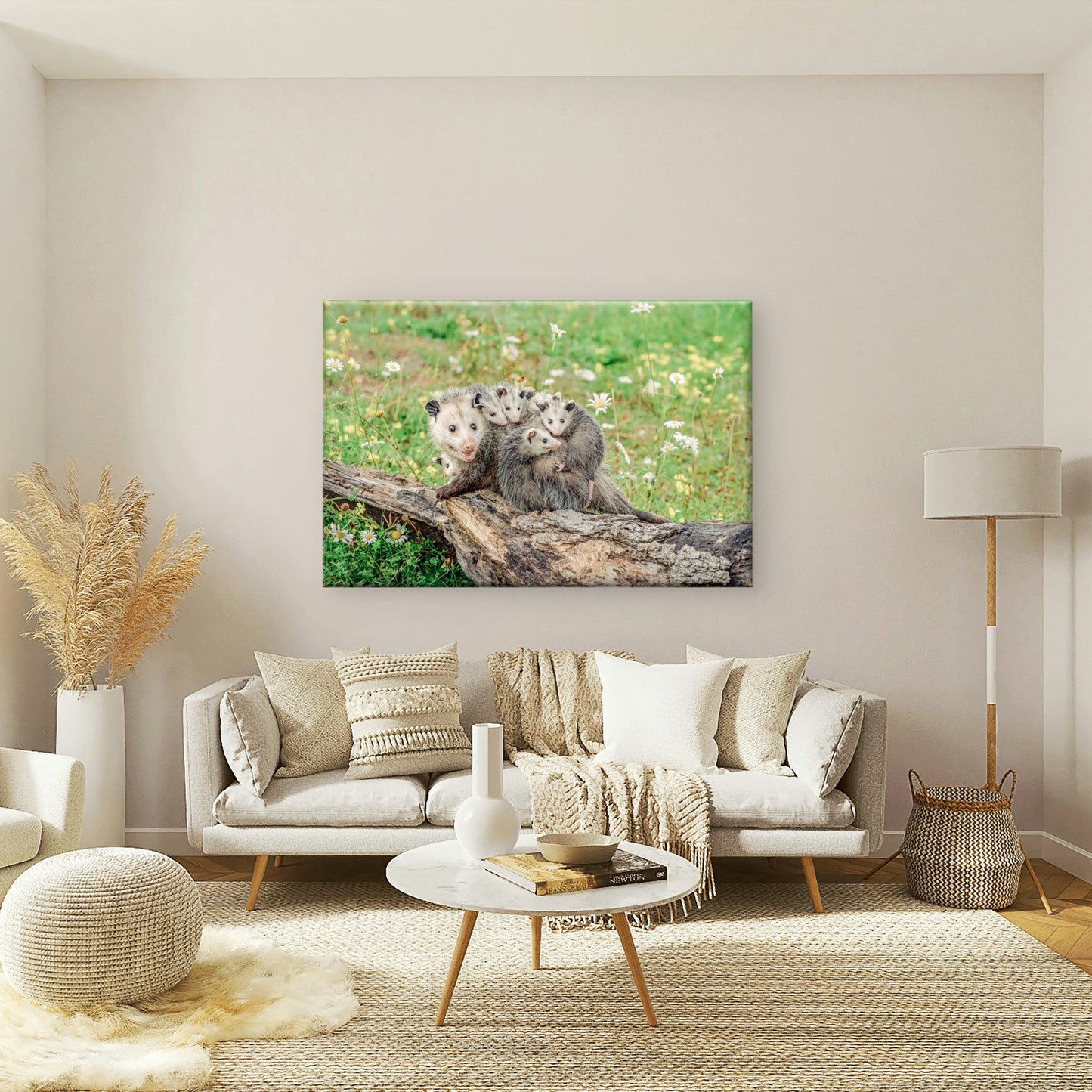 North American Mother Opossum Carrying Babies on Back Wall Art Decor 100% Australian Made