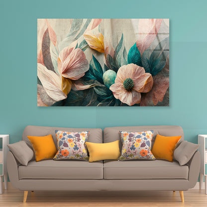 Flowers Watercolor Art Acrylic Glass Print Tempered Glass Wall Art 100% Made in Australia Ready to Hang