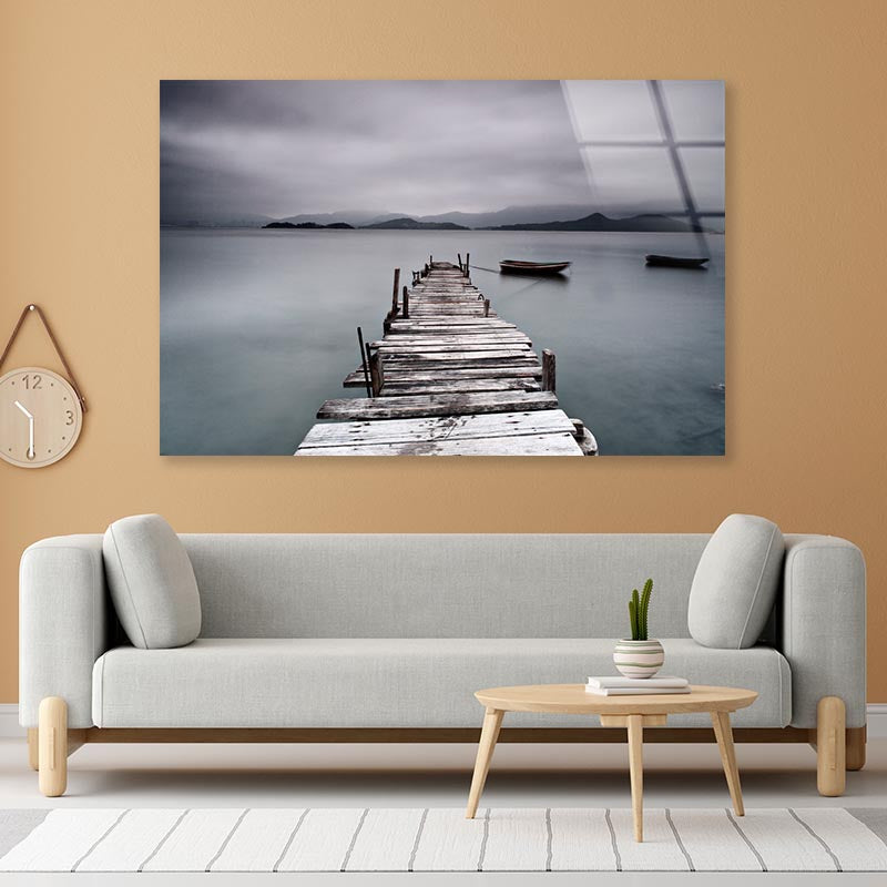 Look On Pier and Boat Acrylic Glass Print Tempered Glass Wall Art 100% Made in Australia Ready to Hang