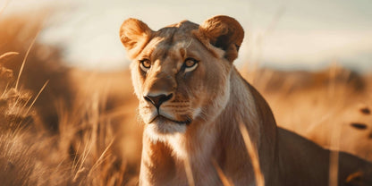 Majestic African Lioness Wildlife Wall Art Canvas Office Home Framed 120x60cm
