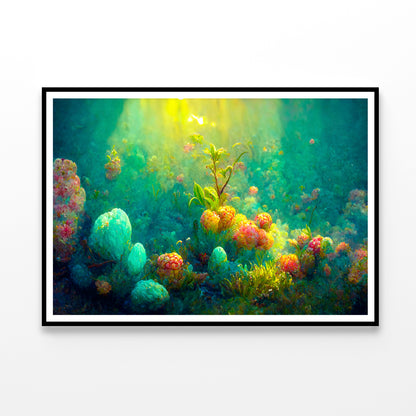 Coral Reef with Plants and Rocks Home Decor Premium Quality Poster Print Choose Your Sizes