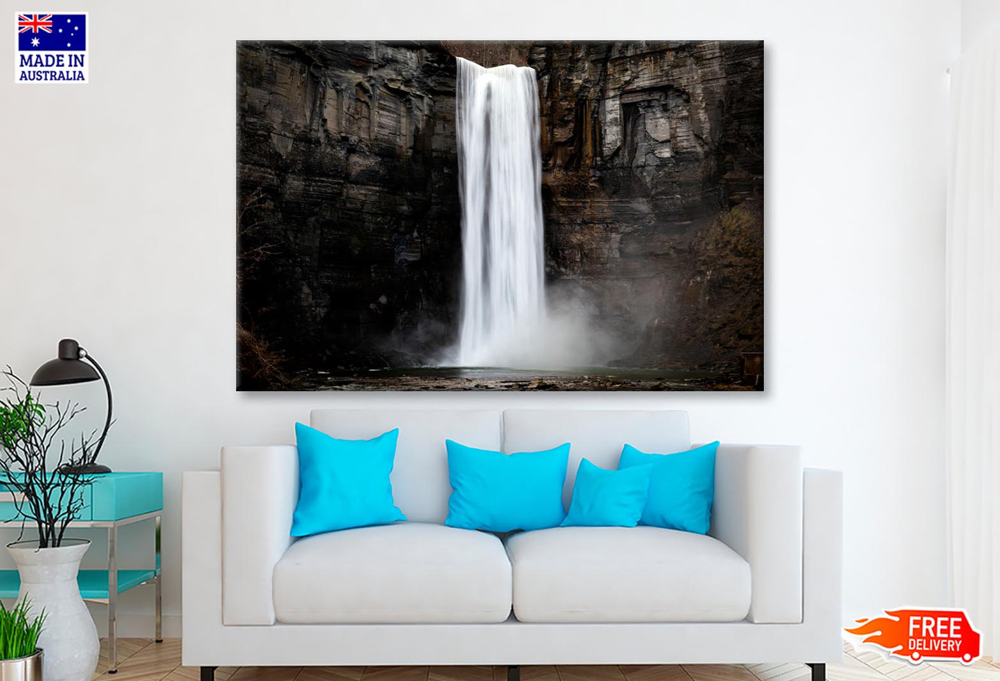 Taughannock Falls a Silky-Smooth Waterfall  Wall Art Decor 100% Australian Made