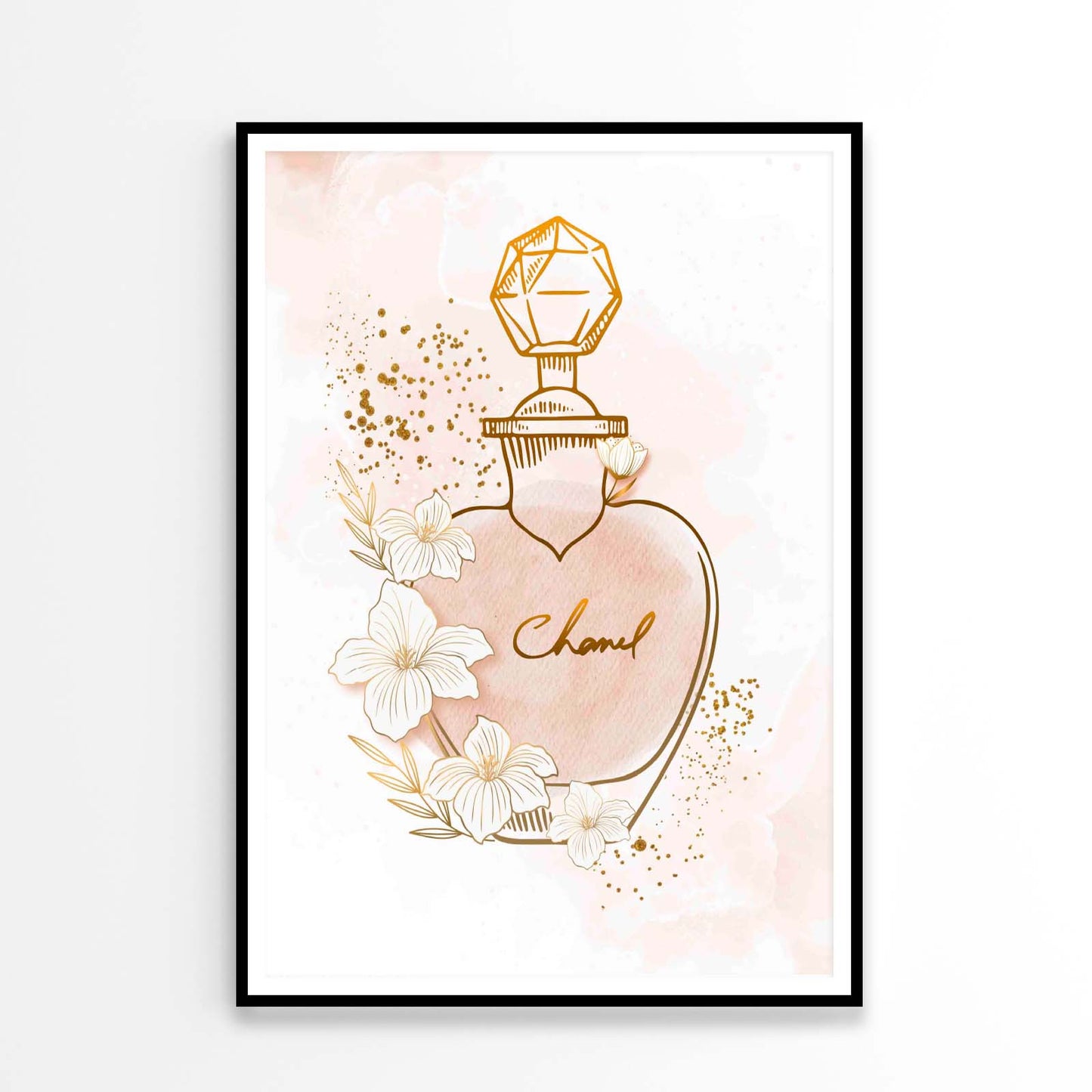 Elegant Gold Peach colored Fashion Perfume Design Home Decor Premium Quality Poster Print Choose Your Sizes