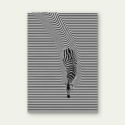 Zebra Optical Illusion Metal Print Ready to Hang