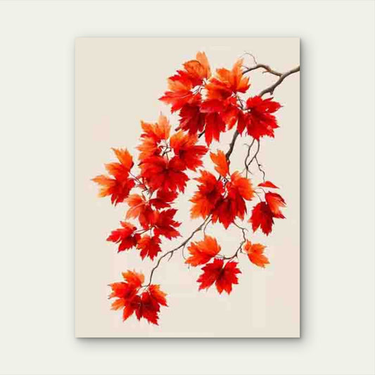 Autumn Maple Leaves - Nature-Themed 40x60cm Metal Print Ready to Hang