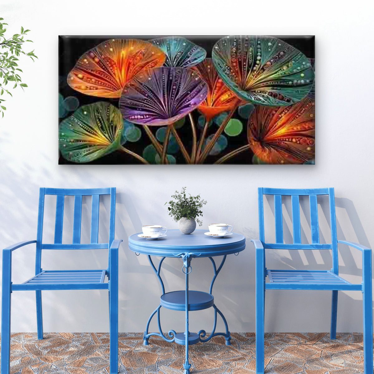 Flower Abstract Wall Art Canvas Office Home Room Framed 120x60cm