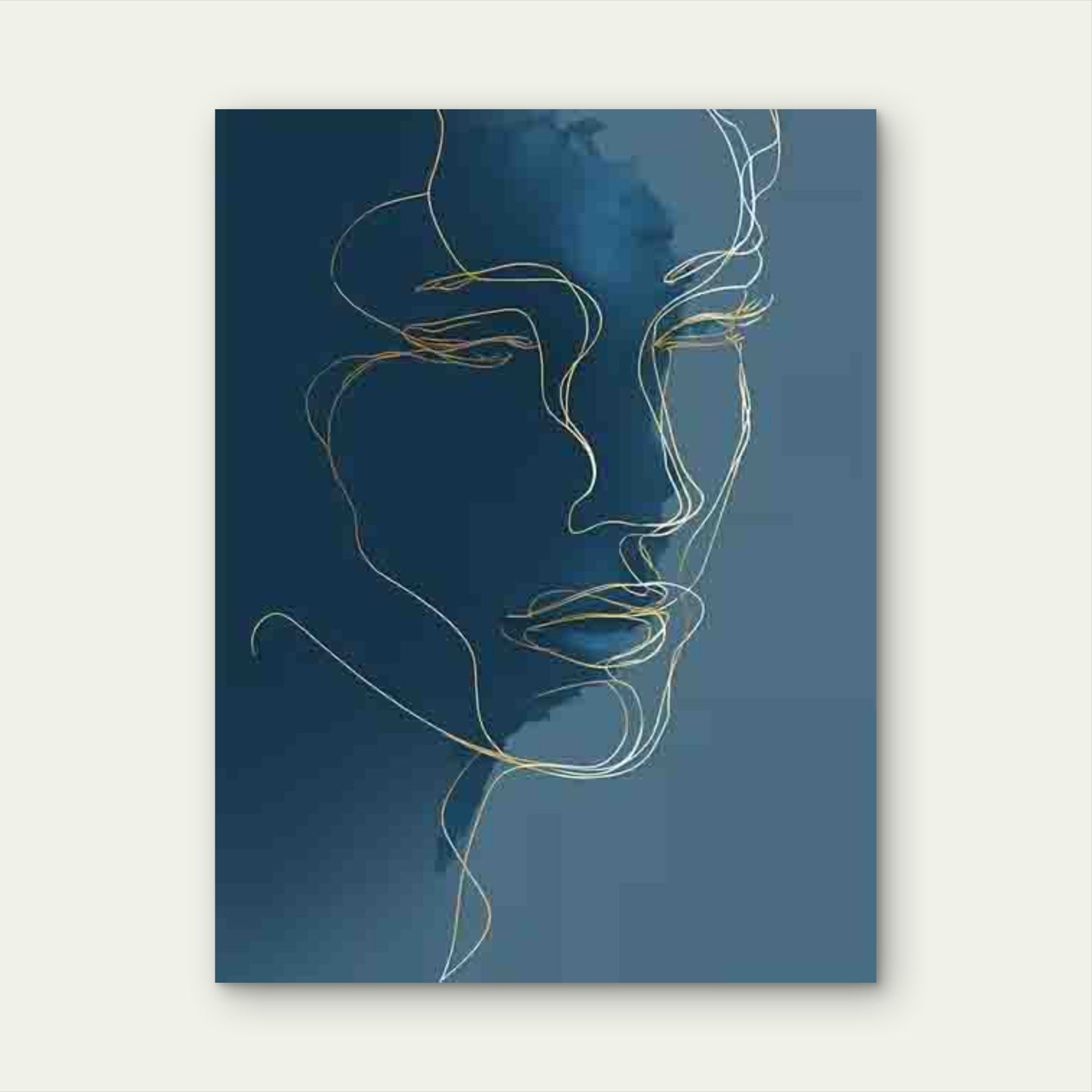 Abstract Woman Face Line Art 60x90cm Metal Print Ready to Hang
