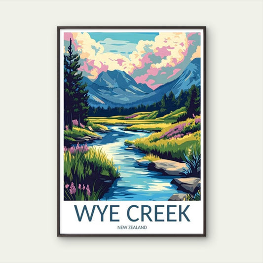 Winding Blue Stream Through Wye Creek Travel Poster Print Wall Art