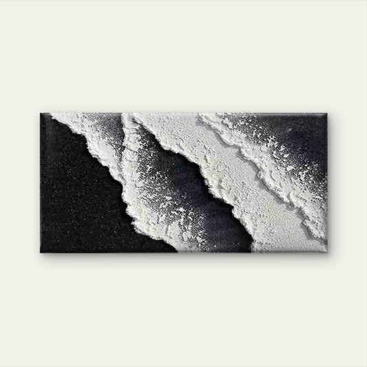 Abstract Black and White Ocean Wall Art Canvas Office Home Room Framed 120x60cm