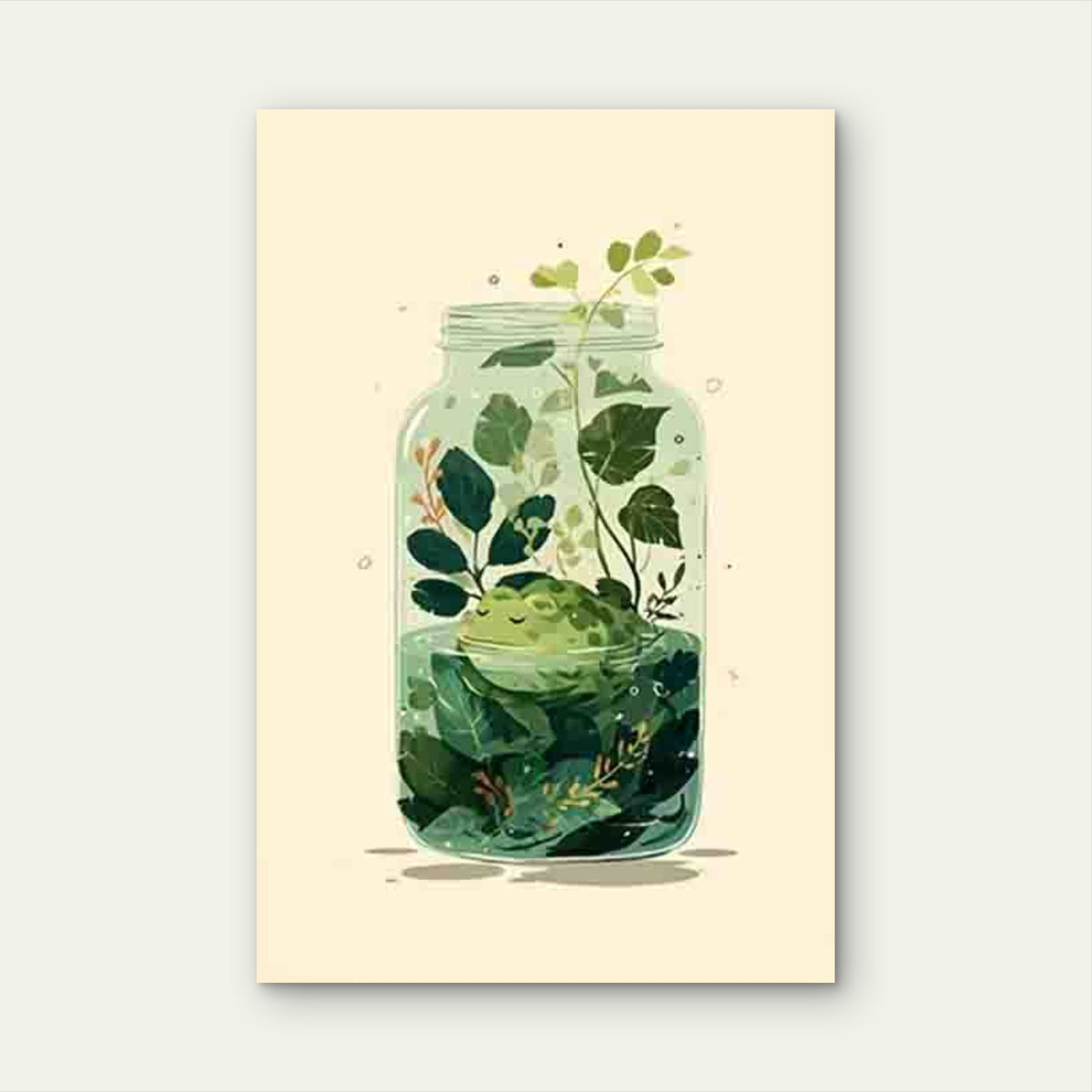 Frog Sanctuary in Bottle 60x90cm Metal Print Ready to Hang