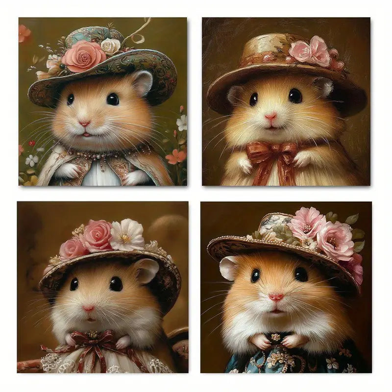 4pcs Marvelous Mice Art Deco Classic MMA  Wall Art Canvas Framed