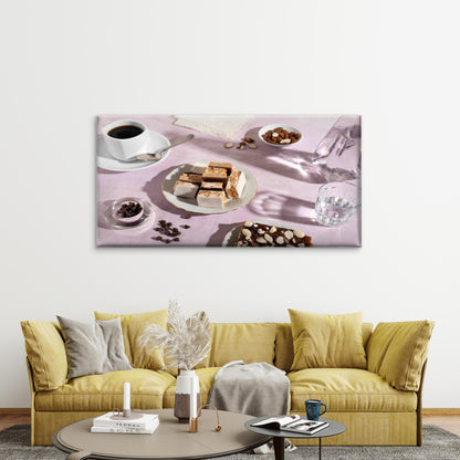 Delicious Dessert Coffee Cup Wall Art Canvas Office Home Room Framed 120x60cm